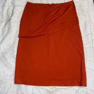 Cabi Tumeric Orange Overlay Pencil Skirt